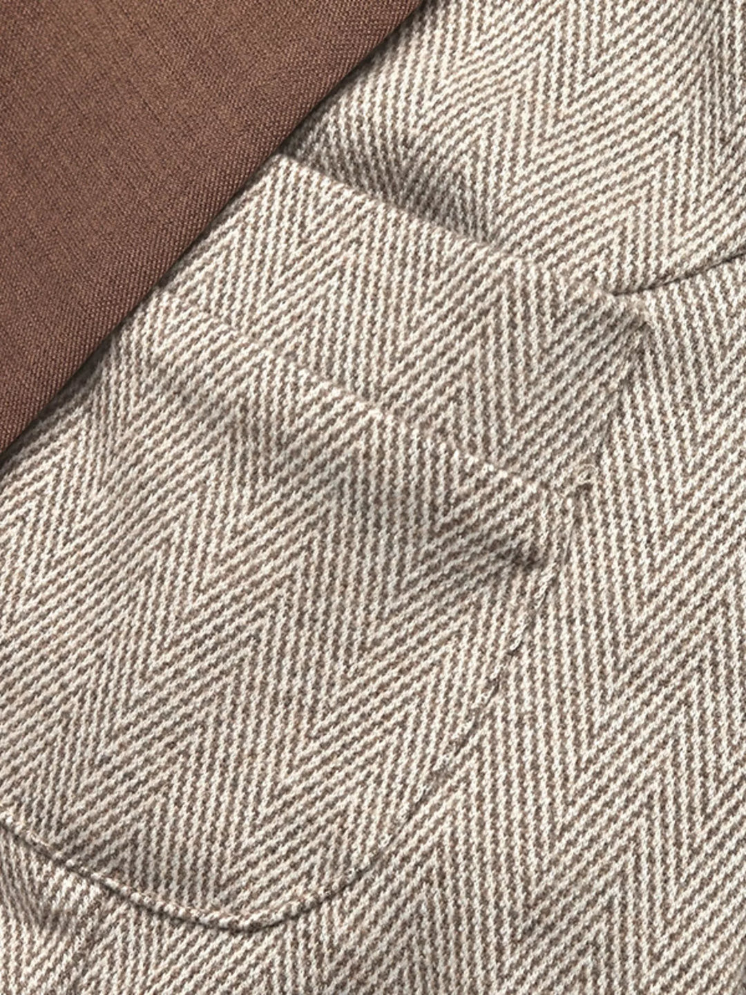 Brown Pleated Patchwork Blazer Belt Dress — product image 10 of 17